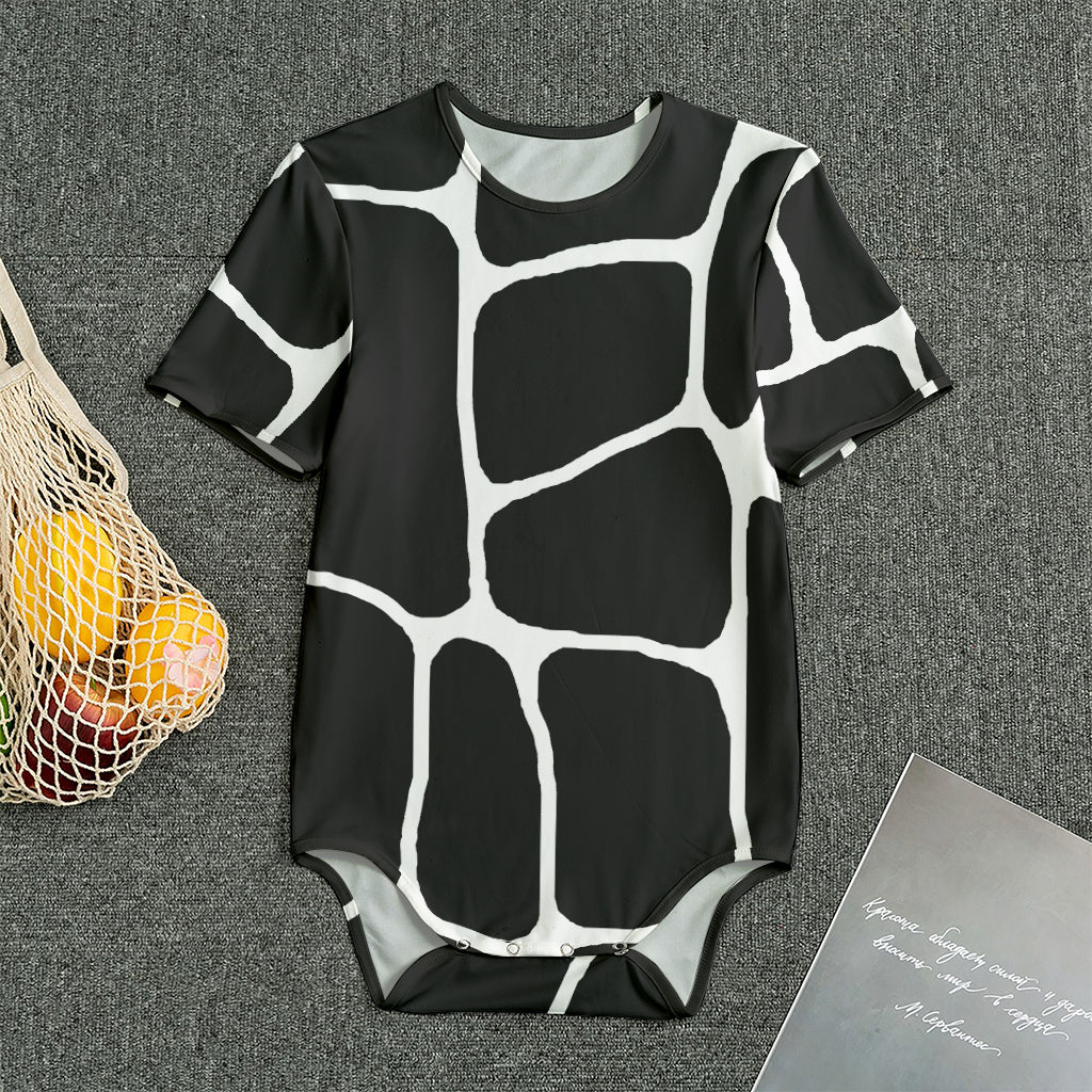 Black And White Giraffe Pattern Print Men's Bodysuit
