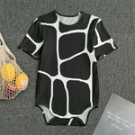 Black And White Giraffe Pattern Print Men's Bodysuit