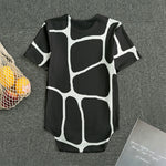Black And White Giraffe Pattern Print Men's Bodysuit