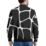 Black And White Giraffe Pattern Print Men's Bomber Jacket
