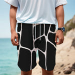 Black And White Giraffe Pattern Print Men's Cargo Shorts