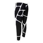 Black And White Giraffe Pattern Print Men's Compression Pants