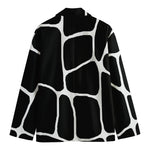 Black And White Giraffe Pattern Print Men's Cotton Blazer