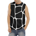 Black And White Giraffe Pattern Print Men's Fitness Tank Top