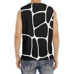 Black And White Giraffe Pattern Print Men's Fitness Tank Top