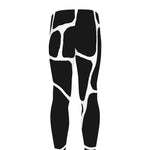 Black And White Giraffe Pattern Print Men's leggings