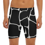 Black And White Giraffe Pattern Print Men's Long Boxer Briefs