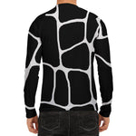Black And White Giraffe Pattern Print Men's Long Sleeve Rash Guard