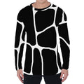 Black And White Giraffe Pattern Print Men's Long Sleeve T-Shirt