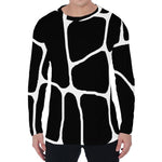Black And White Giraffe Pattern Print Men's Long Sleeve T-Shirt