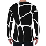 Black And White Giraffe Pattern Print Men's Long Sleeve T-Shirt