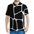 Black And White Giraffe Pattern Print Men's Polo Shirt