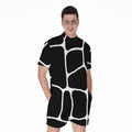 Black And White Giraffe Pattern Print Men's Romper