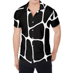 Black And White Giraffe Pattern Print Men's Shirt