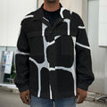 Black And White Giraffe Pattern Print Men's Shirt Jacket