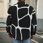 Black And White Giraffe Pattern Print Men's Shirt Jacket