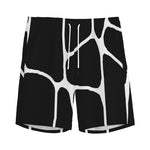 Black And White Giraffe Pattern Print Men's Sports Shorts