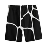 Black And White Giraffe Pattern Print Men's Sports Shorts