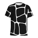 Black And White Giraffe Pattern Print Men's Sports T-Shirt