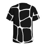 Black And White Giraffe Pattern Print Men's Sports T-Shirt