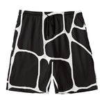 Black And White Giraffe Pattern Print Men's Swim Trunks