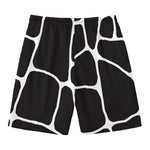 Black And White Giraffe Pattern Print Men's Swim Trunks