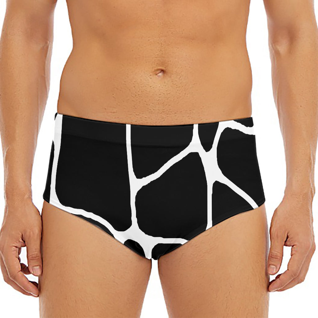Black And White Giraffe Pattern Print Men's Triangle Swim Briefs