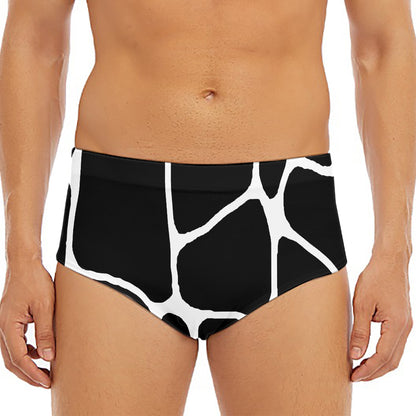 Black And White Giraffe Pattern Print Men's Triangle Swim Briefs