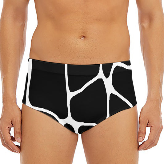 Black And White Giraffe Pattern Print Men's Triangle Swim Briefs