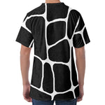 Black And White Giraffe Pattern Print Men's Velvet T-Shirt