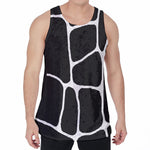 Black And White Giraffe Pattern Print Men's Velvet Tank Top