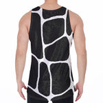Black And White Giraffe Pattern Print Men's Velvet Tank Top