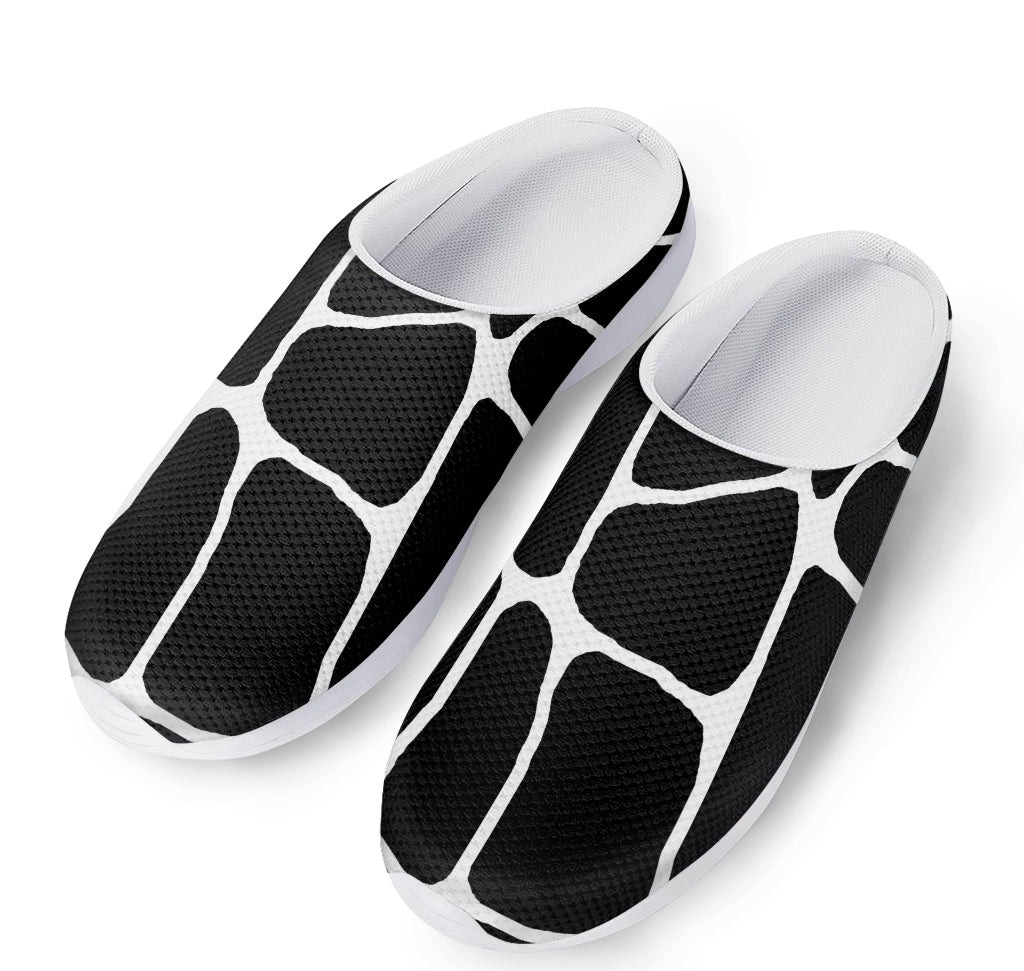 Black And White Giraffe Pattern Print Mesh Casual Shoes
