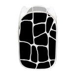 Black And White Giraffe Pattern Print Mesh Laundry Hamper