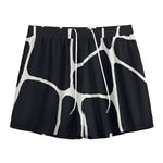 Black And White Giraffe Pattern Print Mesh Shorts