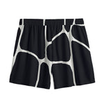 Black And White Giraffe Pattern Print Mesh Shorts