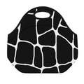 Black And White Giraffe Pattern Print Neoprene Lunch Bag