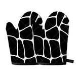 Black And White Giraffe Pattern Print Oven Mitts