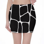Black And White Giraffe Pattern Print Pencil Mini Skirt