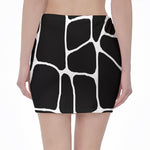 Black And White Giraffe Pattern Print Pencil Mini Skirt