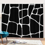 Black And White Giraffe Pattern Print Pencil Pleat Curtains
