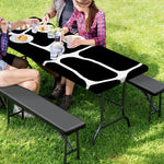 Black And White Giraffe Pattern Print Picnic Table Cover