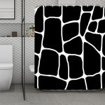 Black And White Giraffe Pattern Print Polyester Shower Curtain