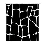 Black And White Giraffe Pattern Print Polyester Shower Curtain