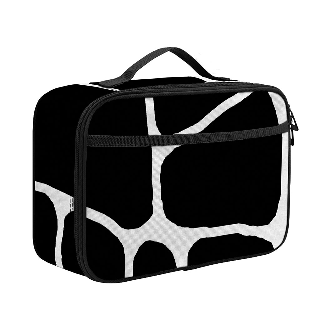 Black And White Giraffe Pattern Print Portable Lunch Bag