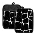 Black And White Giraffe Pattern Print Pot Holders With Pocket