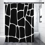 Black And White Giraffe Pattern Print Premium Shower Curtain