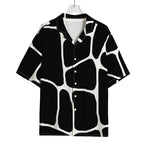Black And White Giraffe Pattern Print Rayon Hawaiian Shirt