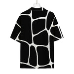 Black And White Giraffe Pattern Print Rayon Hawaiian Shirt