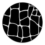 Black And White Giraffe Pattern Print Round Floor Mat